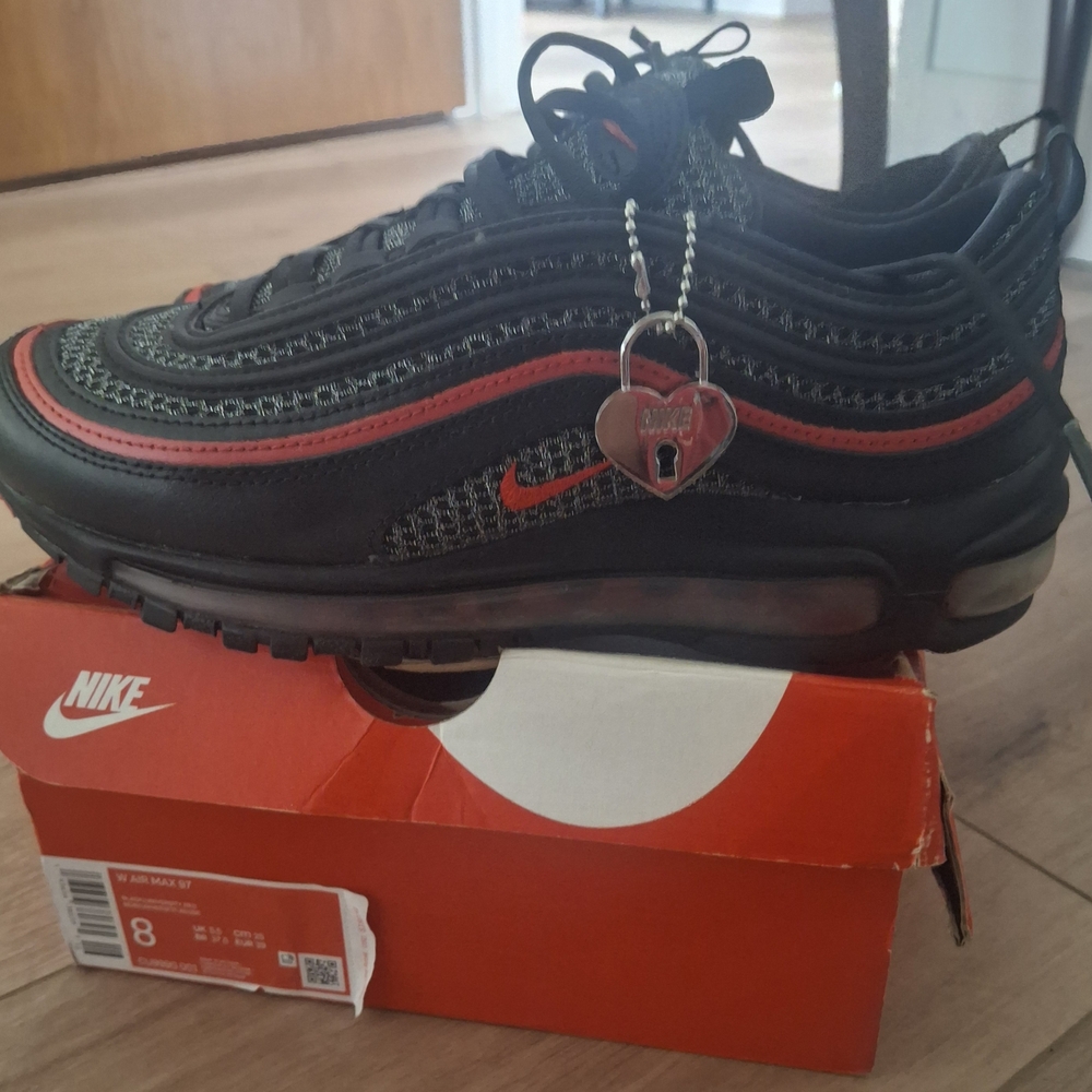 Nike Air Max 97 Black and Red Athletic Shoes